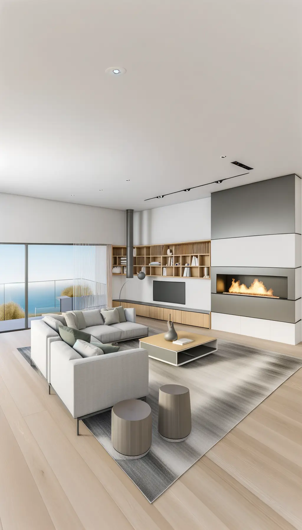 Modern Living Room Redesign with Smart Features and Stunning Views