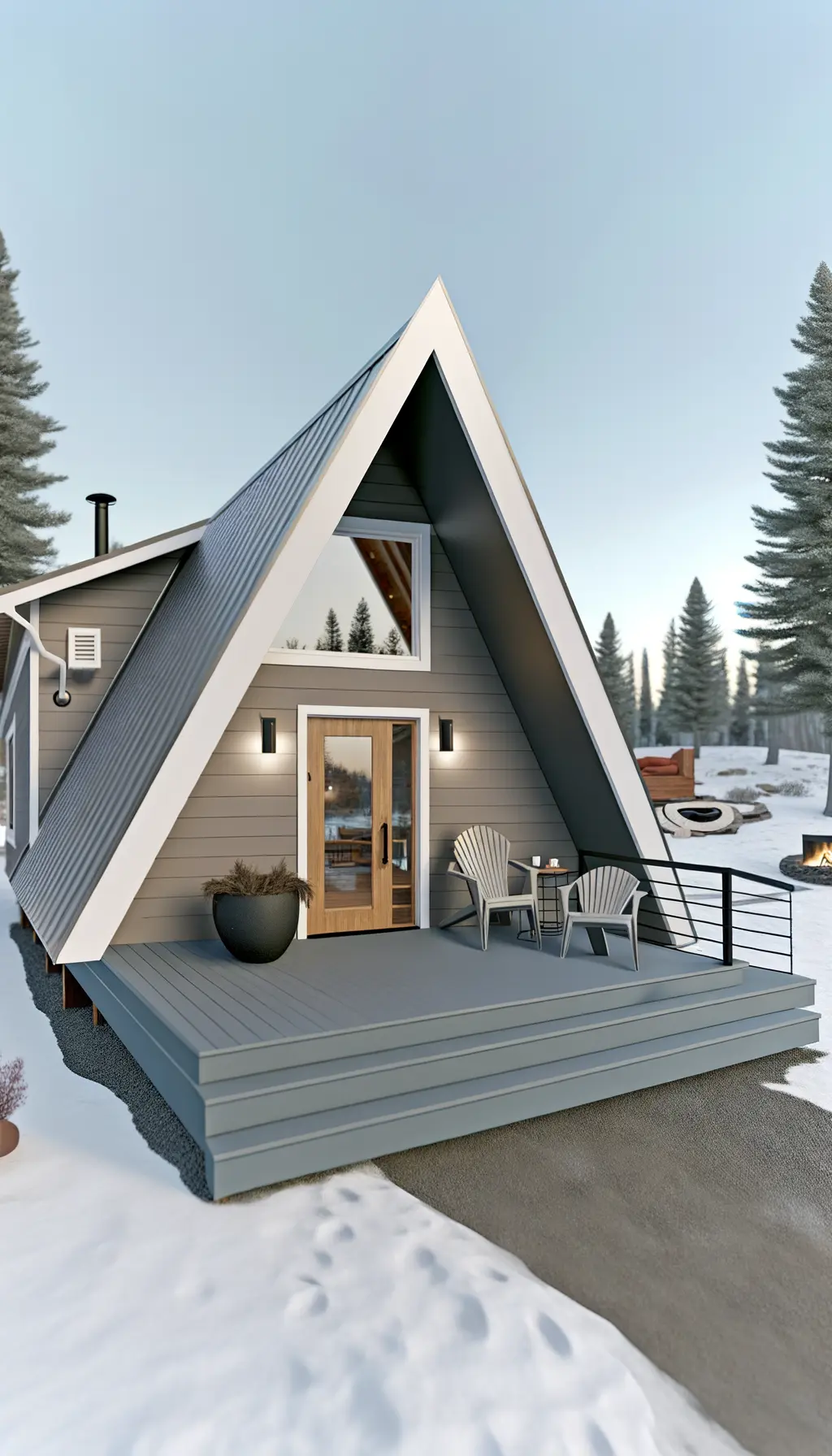 A-Frame Cabin Exterior Remodel: Modern Design & Enhanced Functionality | Winter Retreat Transformation