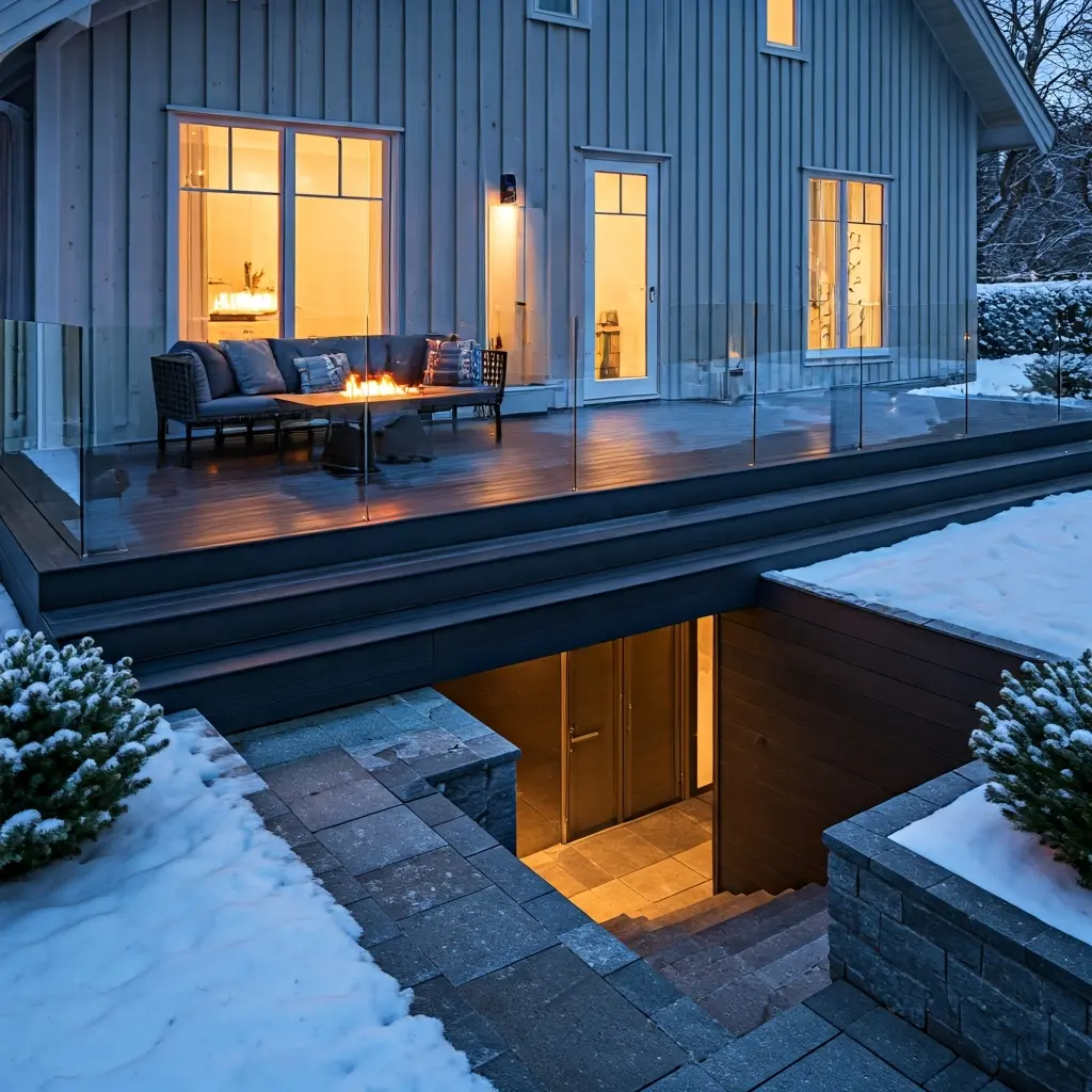 Modern Scandinavian Exterior Remodel: Deck and Basement Renovation Ideas